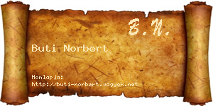 Buti Norbert névjegykártya
